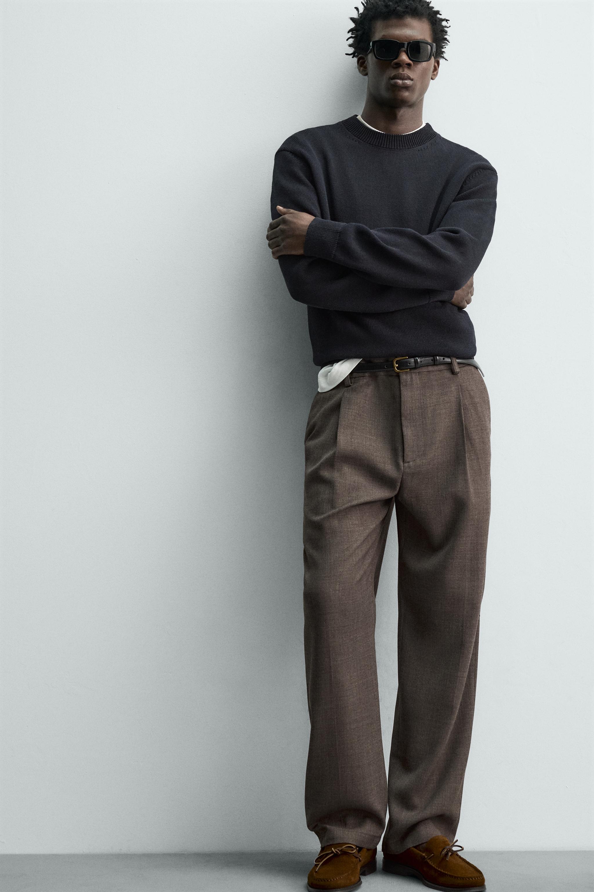 PANTALON AVEC LAINE À PLIS